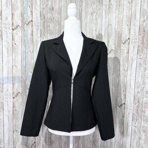 Women's A. Byer Long Sleeve Blazer | Collared | Medium | Black | Lightweight